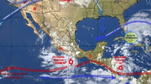 GNNAC Mapa de la ubicación de "Ramón" y la Depresión Tropical  19 (DDÍA) Conagua